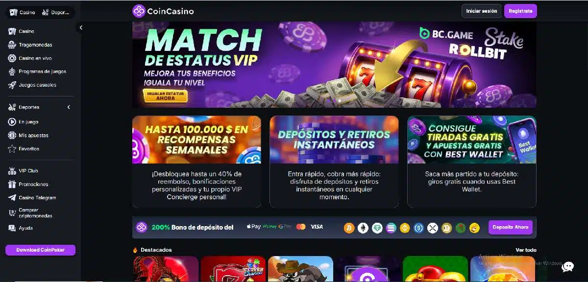 Análisis detallado de los mejores crypto casinos en España - CoinCasino